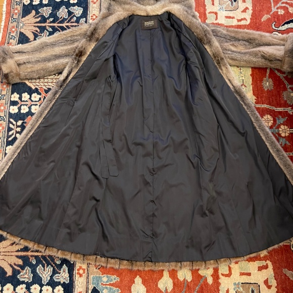 Bergorf Goodman Vintage Blush-Black Cross Mink Full Length Fur Coat - Picture 3 of 16